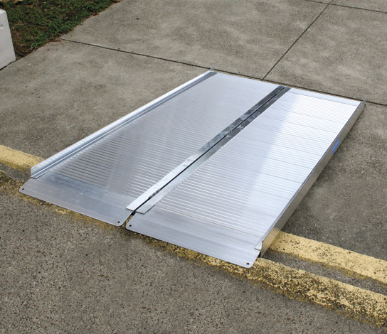 AlumiRamp AlumiLite Folding Curb Ramp - Portable, Suitcase Style, Aluminum Wheelchair Access Ramp