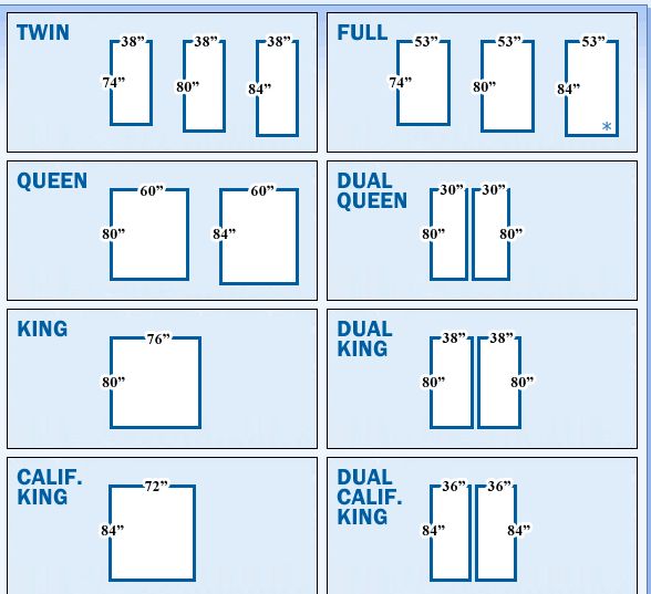 twin full regular queen king dual split